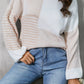 Fall 2024 New Arrival Knitting Drop Shoulder Sweater Women's Fashion Stylish Cut Out Women's Long Sleeves round Neck Pullover Top