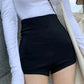 Black Sexy High Waist Stylish Suit Shorts Women's Summer Thin 2024 New Arrival Slim Looking Classy A- line Hot Pants