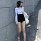 Black Sexy High Waist Stylish Suit Shorts Women's Summer Thin 2024 New Arrival Slim Looking Classy A- line Hot Pants