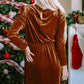 Fall and Winter Fashion Velvet Knee-Length Long Sleeves Dress