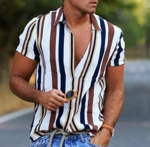 Striped Shirts For Men Shirt Summer Clothes Tops Mens Man 24