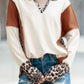 Fashion Leopard Print Stitching Long Sleeve T-shirt Women 2024 Spring & Fall New V-neck Pullover Women Casual Pullover Tops