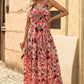 2024 Summer New Sexy Sling Dress Women's Fashion Vacation Style Stylish Floral Print Pullover Long Dress Women