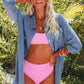 Summer New Style Mid Length Long Length Bikini Cover-up Chiffon Blouse Women European and American Style Beach Vacation Style Loose Sun Protective Blouse