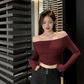 Strapless Sexy Red One-Neck Inner Wear Blouse T-shirt