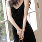 Black Velvet French Retro Underwear Sling Dress