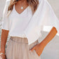 Fashion Minimalist White Loose Pullover Top Short Sleeve