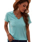 V Neck T-shirt European and American Leisure Thin Half Sleeve Pullover Lace