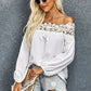 Off-the-Shoulder off-Neck Long Sleeve Loose Top Lace Shirt