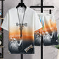 Summer Ice Silk Short Sleeve Gradient Casual Sports Suit