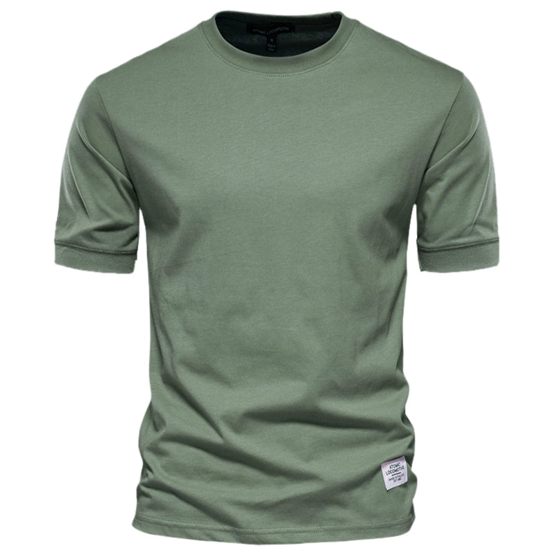 Heavy Weight Chinese Fad Army Green Fancy Short Sleeve T-Shirt