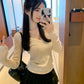 Spring New Arrival Pure Desire V-neck Style Knitwear Tops Basic Set