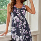 Summer Slim-Waist Floral Print Sleeveless Dress