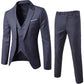 Suit MEN'S Three Piece Suit Casual Solid Color Small Suit