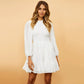 Fashion Smocking Stylish Carrying Strap Knee Length Long Sleeves Dress