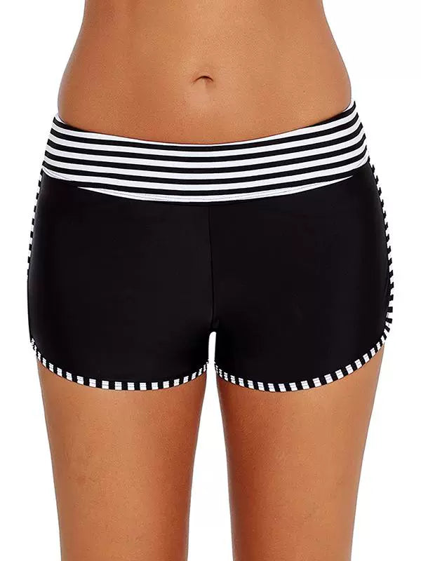 Shiying Single Boxer Swimming Trunks for Women Fashion New Arrival Seaside Vacation Stripes Patchwork Beach Boxer Shorts 410794