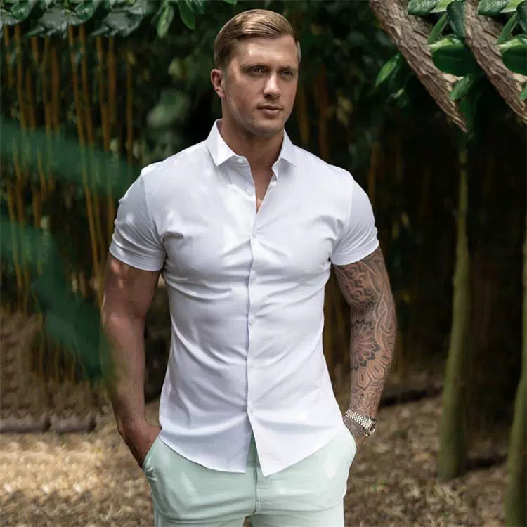 Trendy Muscle Men's Short Sleeve Fitness Elastic Bottoming Shirt