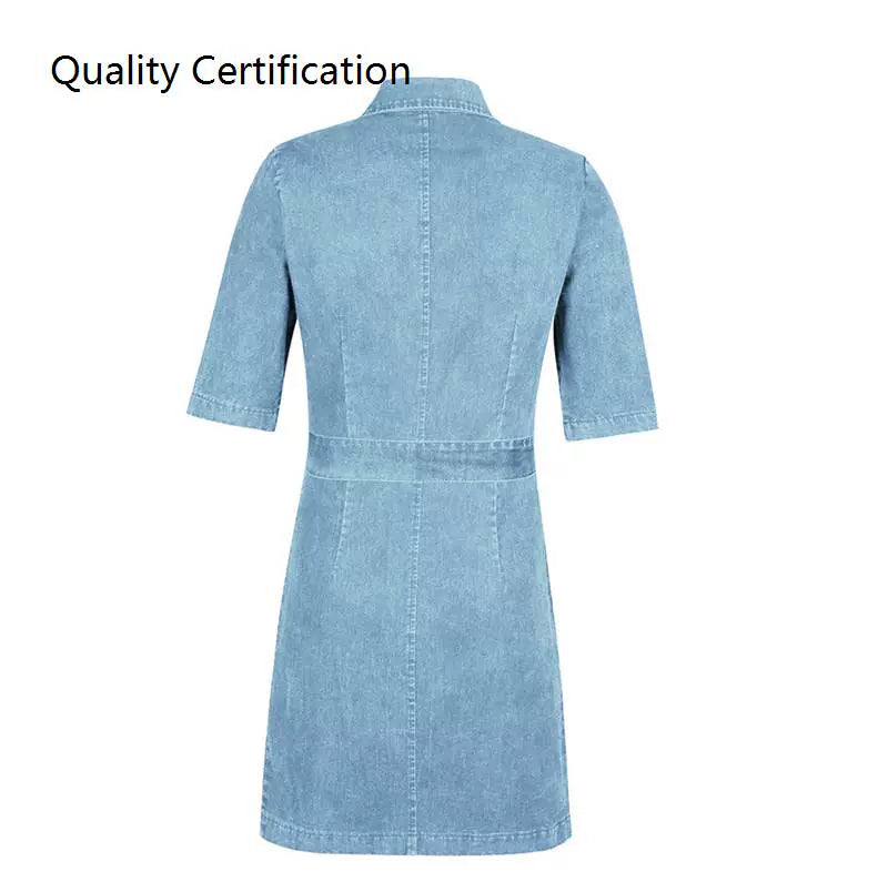 Denim Faux Jean Dress Party Dress Elegant Sundress