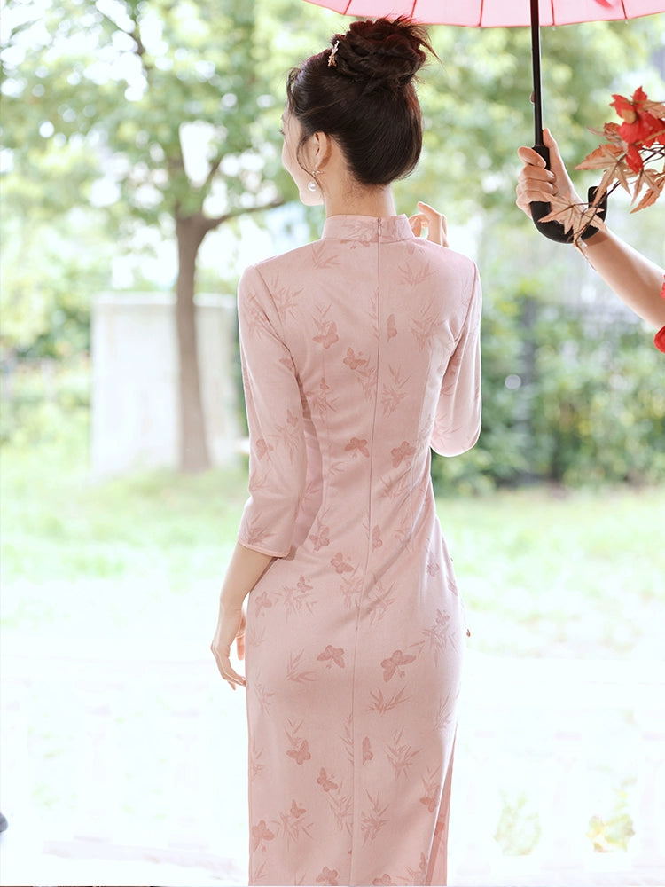 Pink Evening Gown New Chinese Style Short Women's Clothes Cheongsam