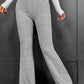 Pure Color High Waist Flared Pants