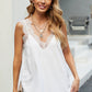 Camisole European and American Stitching Casual Pure Color Lace