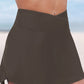 New Arrival Pure Color High Waist Swimming Trunks Women's Summer New Arrival Fashion Conservative Fashion Tape Skirt Fake Two-Piece Swimming Trunks