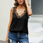 Camisole European and American Stitching Casual Pure Color Lace