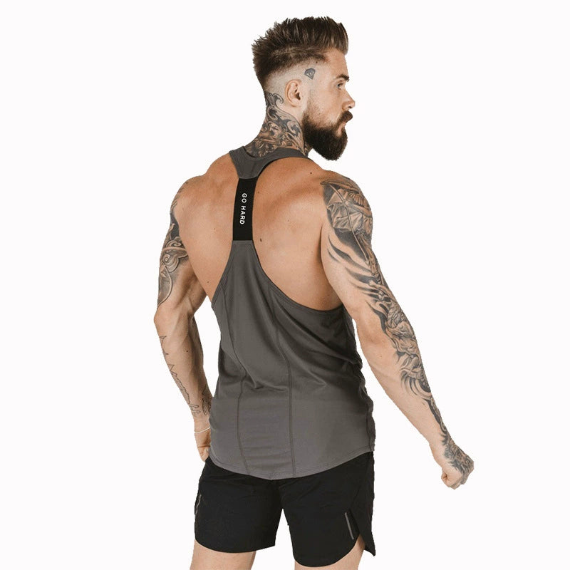 Men's I-Shaped Sling Bodybuilding Loose Elastic Vest