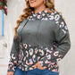 Fashion Plus Size Hooded Pullover 2024 Fall and Winter New Arrival Loose Plus Size Leopard Print Print Long Sleeves Pullover Women