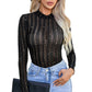 European and American Sexy Mesh Thin Long Sleeves Jumpsuit Women