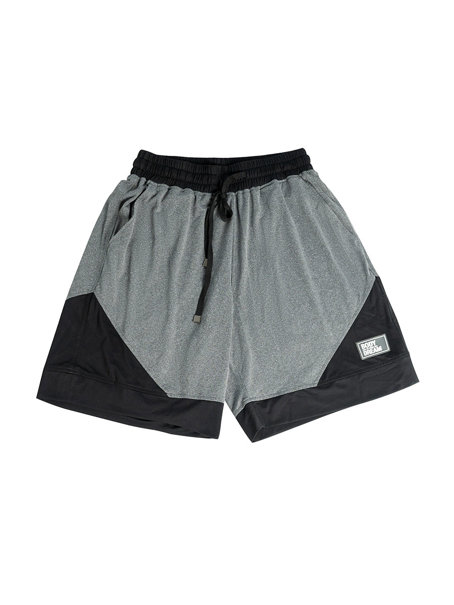 Men's Contrast Color Fast-Drying Mesh Sports Shorts