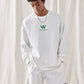 Viva Men's Minimalist Logo Print Long-Sleeved T-shirt Round Neck Sweater