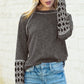 Fall and Winter Rhombus Prints Silm Pullover Long Sleeves Tops