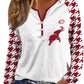 Autumn and Winter Thin Houndstooth Stylish Easiest for Match Long Sleeves T-shirt