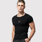 Men's Pure Black White Tight Base Shirt Short-Sleeved T-shirt