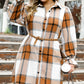 Plus Size Plaid Shirt-Dress