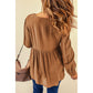 Fall 2024 New Brown Lace Crochet Shirt Women Fashion Style Fashion Button V Neck Little-Girl Style Clothes Tops Women