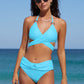 Summer Slimming Bows Halterneck Two-piece Set Bikini