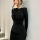 Silm Mature Elegant Slimming Midi Dress