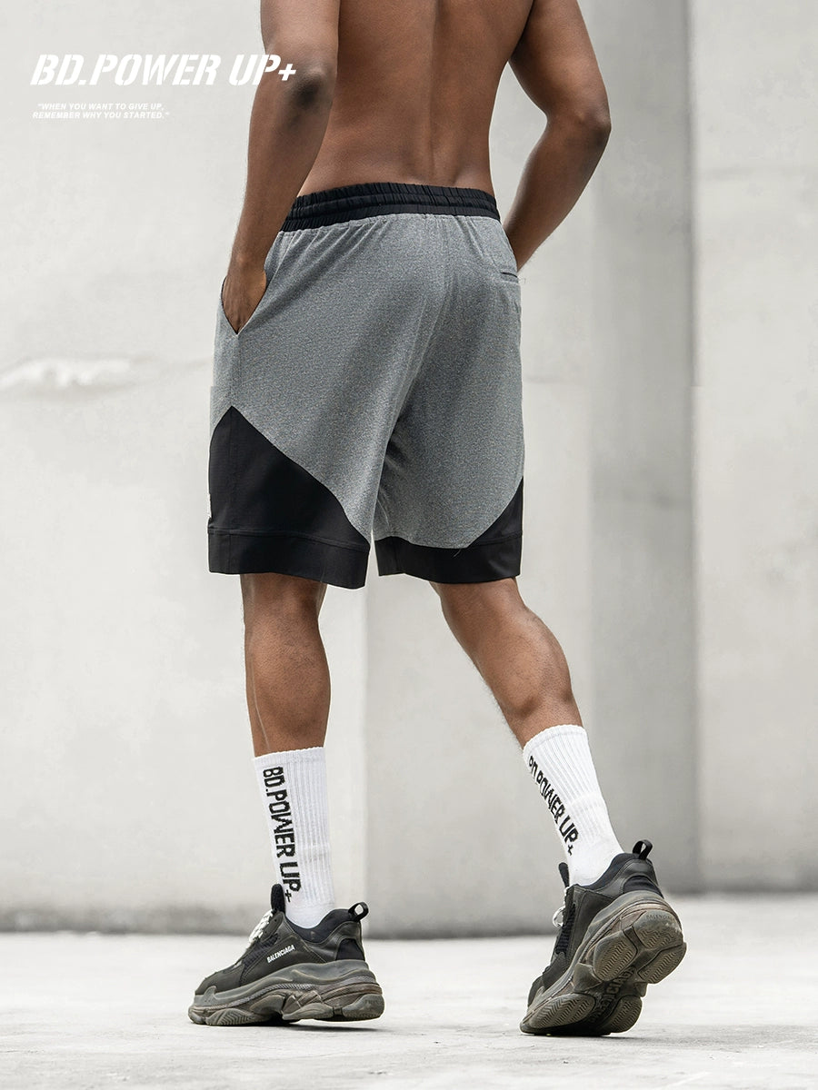 Men's Contrast Color Fast-Drying Mesh Sports Shorts