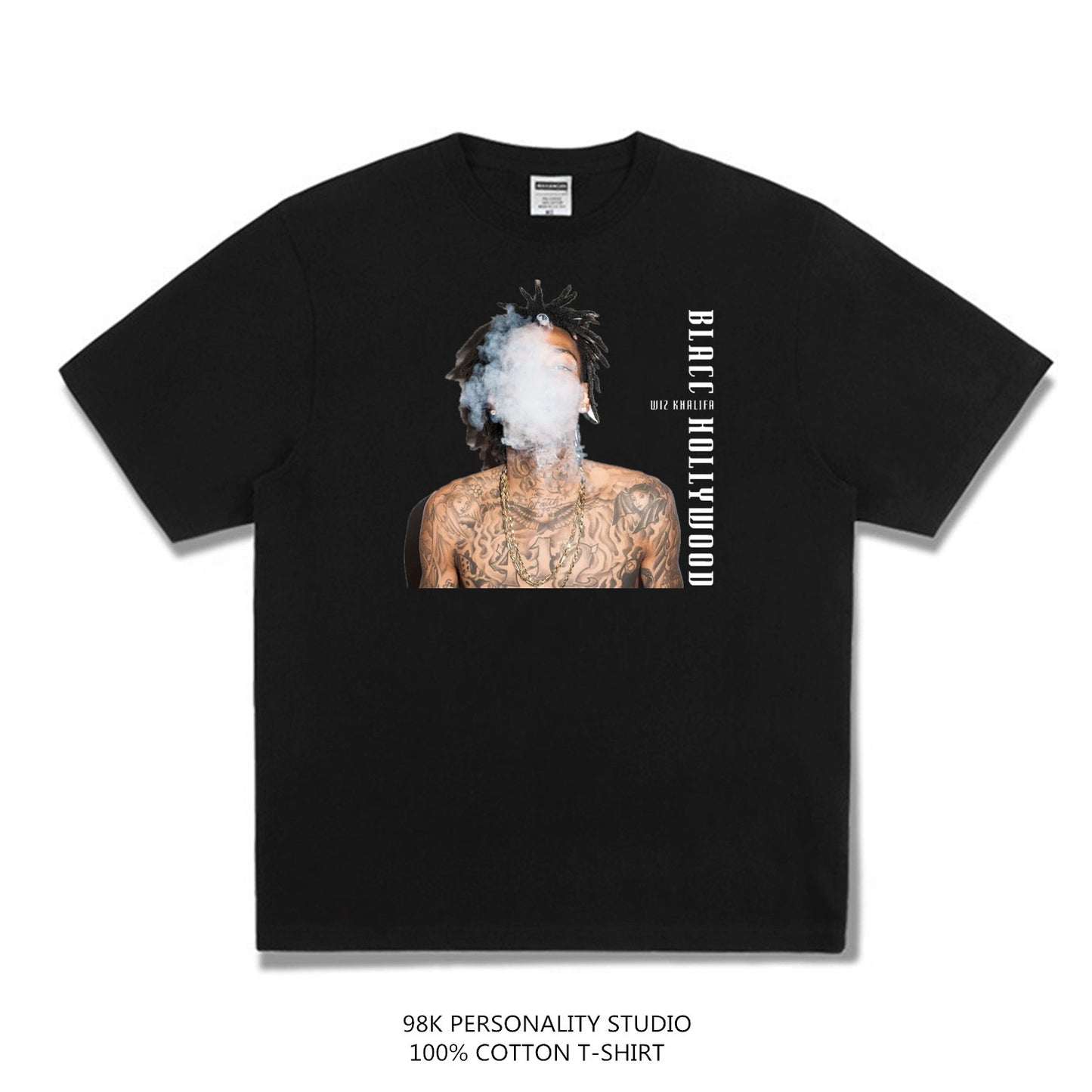 Wiz Khalifa Hip Hop Rapper Little Queer Short-Sleeved Trendy T-shirt Loose