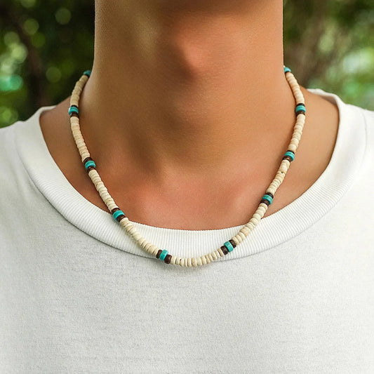 Men's Mali Necklace - Wooden Bead