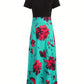 Fast Fashion - Women's Black/Pink Rose Dress