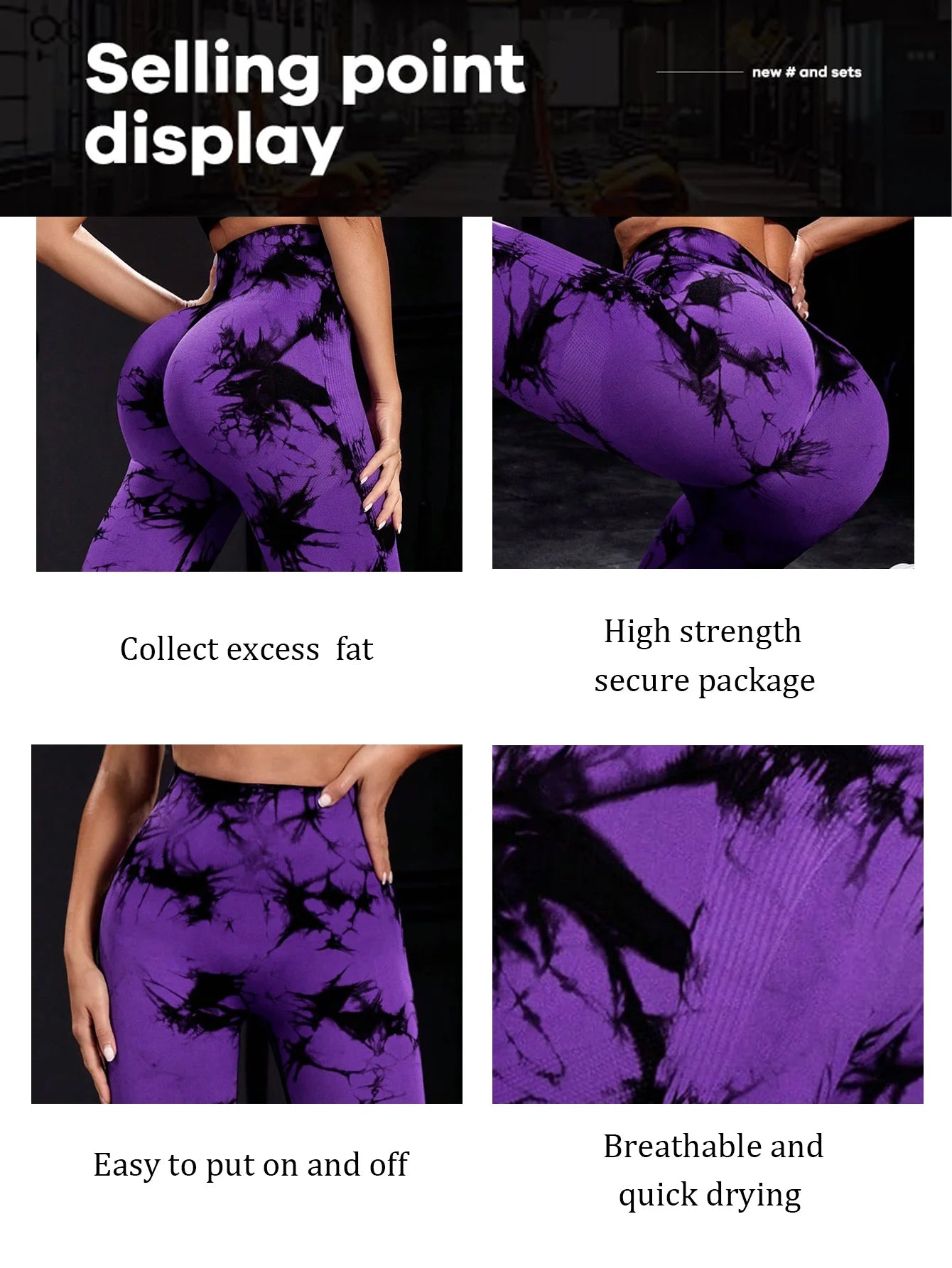 Woma Yoga Trendy Tie Dye Yoga Tights Seamless High Stretch Tummy Control Gym Leggings Seamless Tie Dye Leggings 2023 New