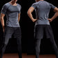 2024 Compression T Shirt Men Summer Sportswear Running T-shirt Elastic Quick Dry Sport Tops Tee Athletic Gym Workout Shirts Men