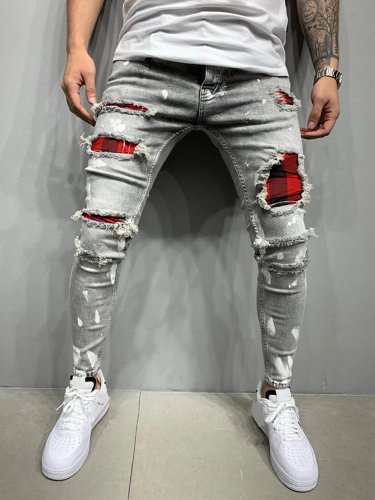 Fast Fashion - Ripped Skinny Denim Jeans - Men