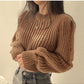 Loose Vintage Harajuku Lantern Long Sleeve Women Sweater Korean Autumn Winter Knitwear Soft Warm Tops Chic Solid Femme Sweater