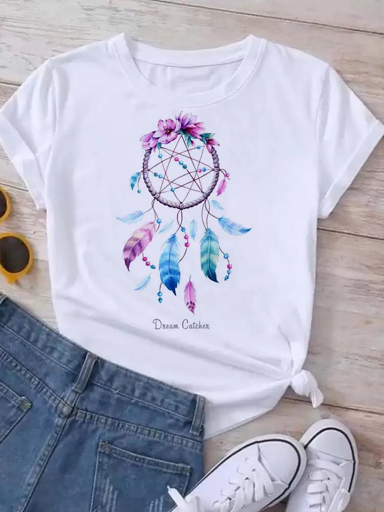 Y2K Dreamcatcher Graphic T-Shirts - Women's