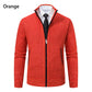 Autumn And Winter New Jersey Men's Casual Sports Coat Solid Color Stand Collar Wweater Grab Fleece Warm Zipper Cardigan