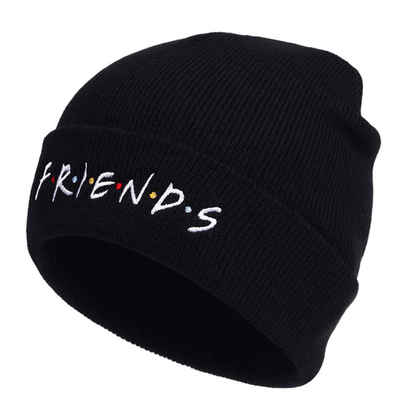 Unisex FRIEND Letter Embroidery Beanies Autumn Winter Warm Hat Hip Cap Beanie Hat Caps for Women Men